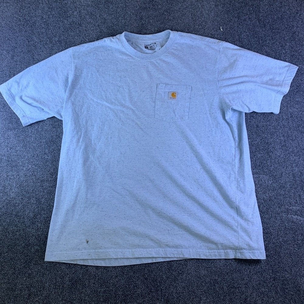 Carhartt K87 T-Shirt Mens 2XL Gray Good Loose Fit Cotton Blend Pocket Tee
